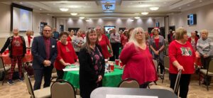 Christmas Luncheon inside Ocoee Lakeshore Center banquet room for the seniors of Ocoee.