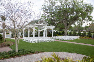 The Wedding Garden at the Ocoee Lakeshore Center in Ocoee, FL where a wedding ceremony is taking place.