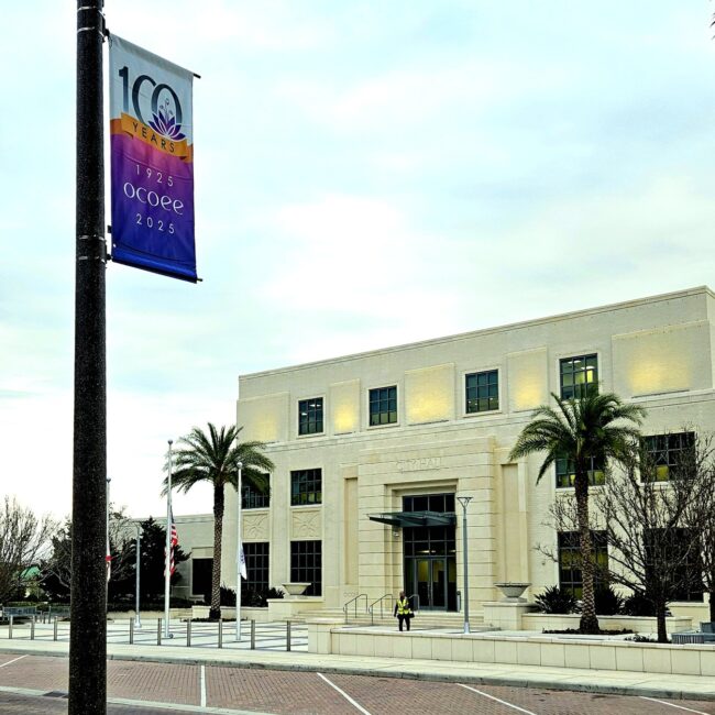 Centennial Celebration banners for the city of Ocoees 100 centennial celebration